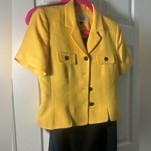 Vintage Le Suit Women's Yellow Skirt Suit